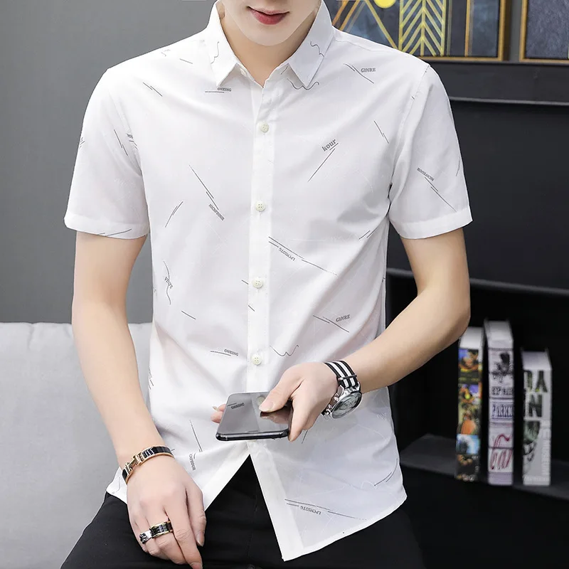 Men's Summer New Comfortable Trend Top Youth Square Collar Leisure Fashion handsome Cardigan Floral All-match Short Sleeve Shirt
Men's Summer New Comfortable Trend Top Youth Square Collar Leisure Fashion handsome Cardigan Floral All-match Short Sleeve Shirt