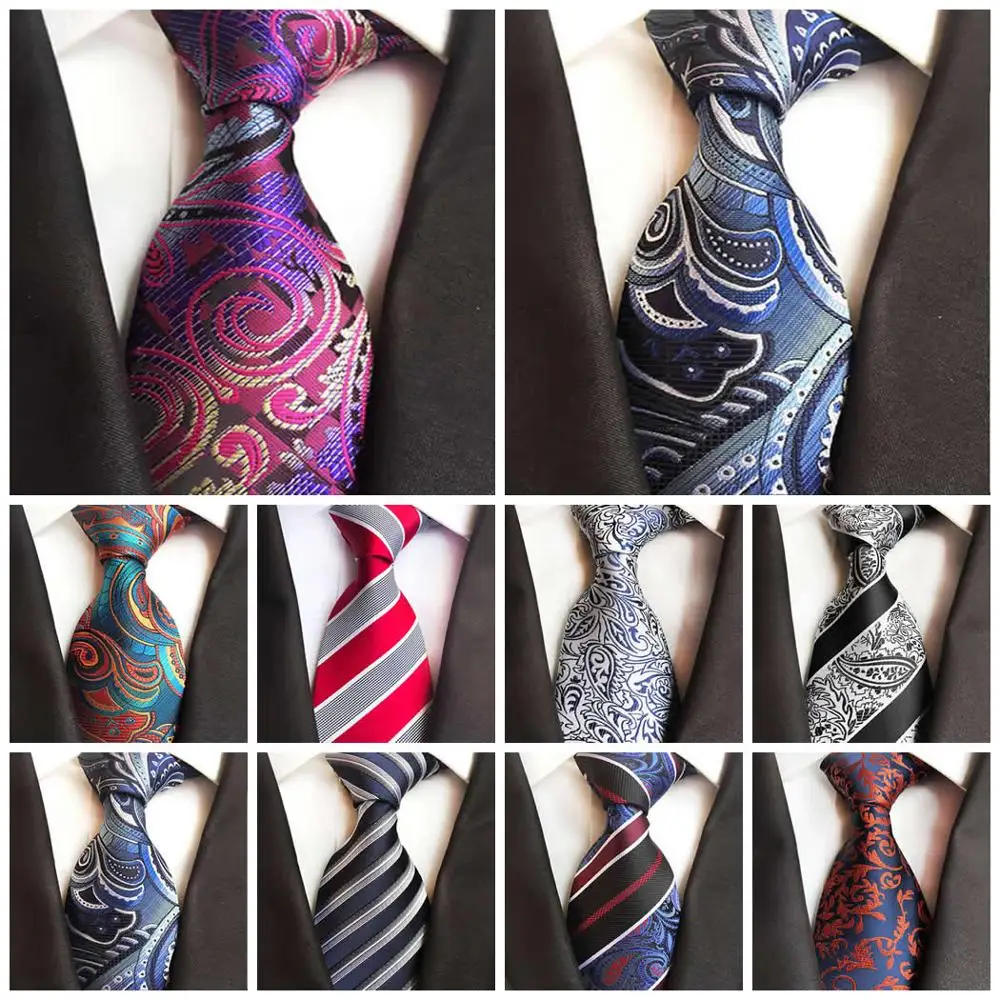 Novelty Men's Ties Classic Striped Paisley Neckties 100% Silk 8CM Ties For Men Green Blue Black Jacquard Woven Wedding Neckties
Novelty Men's Ties Classic Striped Paisley Neckties 100% Silk 8CM Ties For Men Green Blue Black Jacquard Woven Wedding Neckties