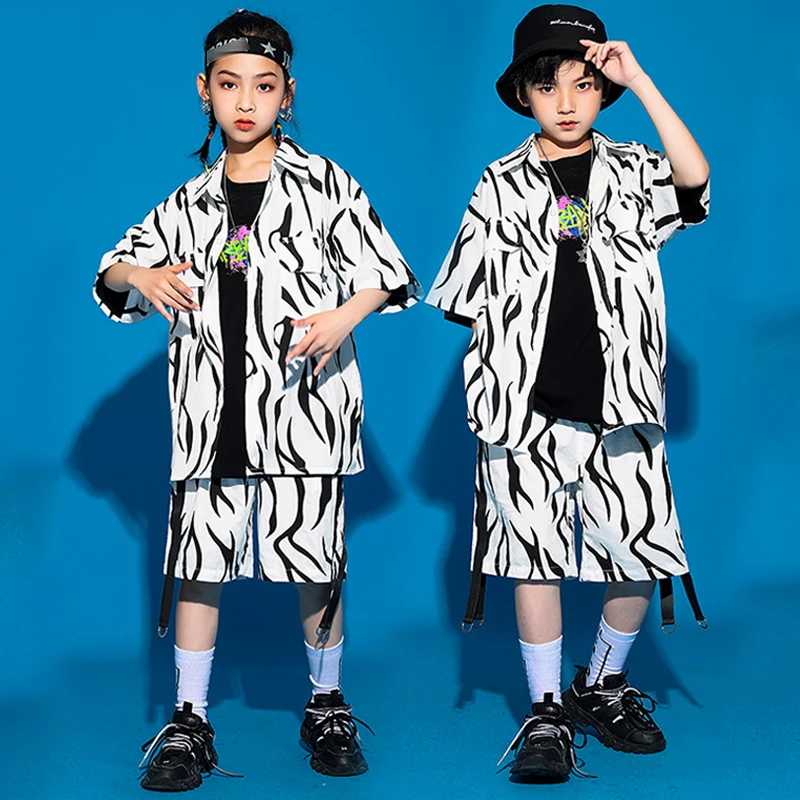 Kids Hip Hop Costume Jazz Dance Clothes Zebra Print Shirts Short Sleeve Suit Girls Modern Performance Rave Street Wear BL6000
Kids Hip Hop Costume Jazz Dance Clothes Zebra Print Shirts Short Sleeve Suit Girls Modern Performance Rave Street Wear BL6000