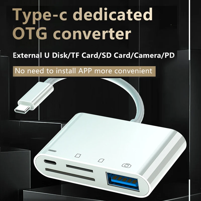 UTHAI C05 Four-In-One Multi-Function Card Reader Type-C Docking Station High-Speed 3.0 USB To TF SD Converter All-In-One
UTHAI C05 Four-In-One Multi-Function Card Reader Type-C Docking Station High-Speed 3.0 USB To TF SD Converter All-In-One