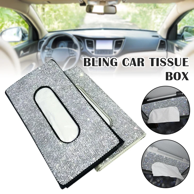 Bling Car Tissue Box Holder Sparkly Visor Tissue Storage Hanging Car Napkin Holder with Crystal Diamond BIN
Bling Car Tissue Box Holder Sparkly Visor Tissue Storage Hanging Car Napkin Holder with Crystal Diamond BIN