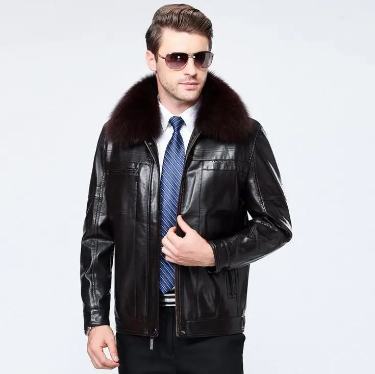 jackets Men coats Genuine Sheep skin men's Winter New Lapel Fox fur collar Business casual Leather jacket mens clothes
jackets Men coats Genuine Sheep skin men's Winter New Lapel Fox fur collar Business casual Leather jacket mens clothes