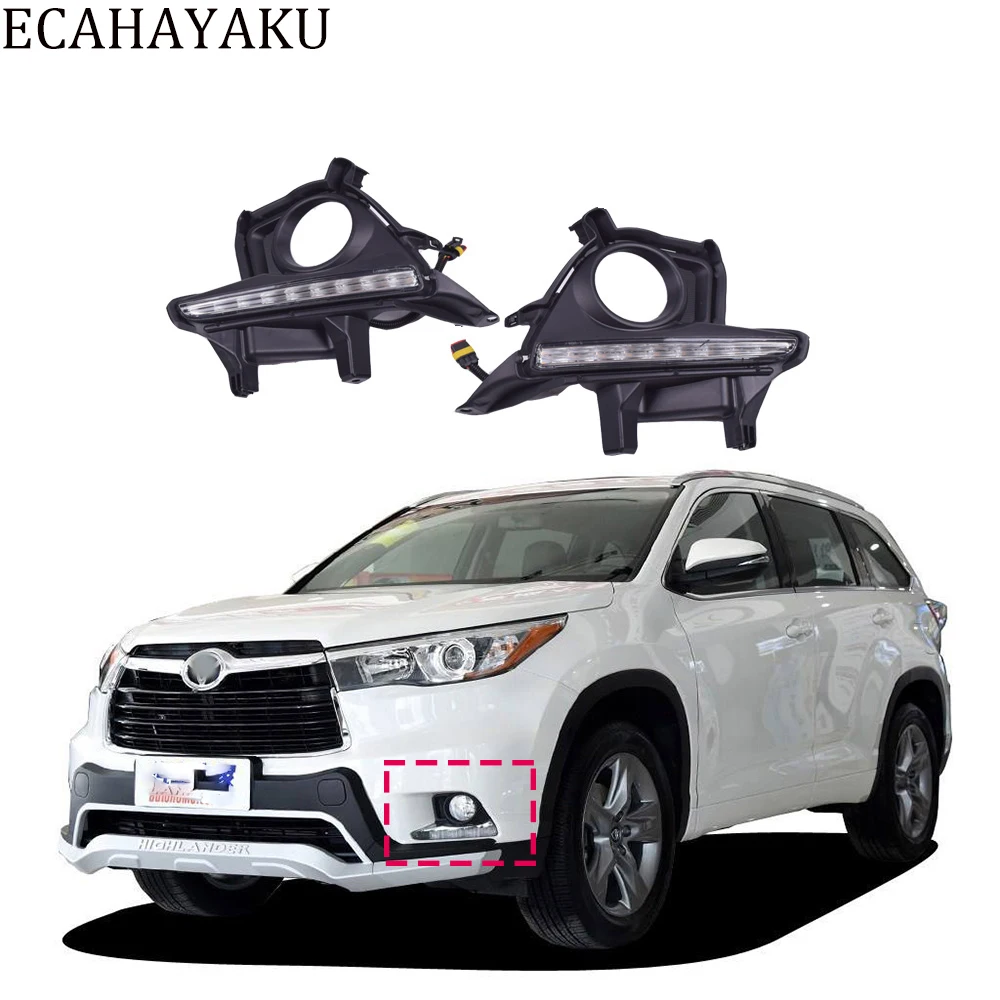 2Pcs/Lot Turn signal Yellow Flashing Car LED Daytime Running Light DRL for HIGHLANDER 2015 Fog Lamp Covers hole LED Daylight 12V
2Pcs/Lot Turn signal Yellow Flashing Car LED Daytime Running Light DRL for HIGHLANDER 2015 Fog Lamp Covers hole LED Daylight 12V