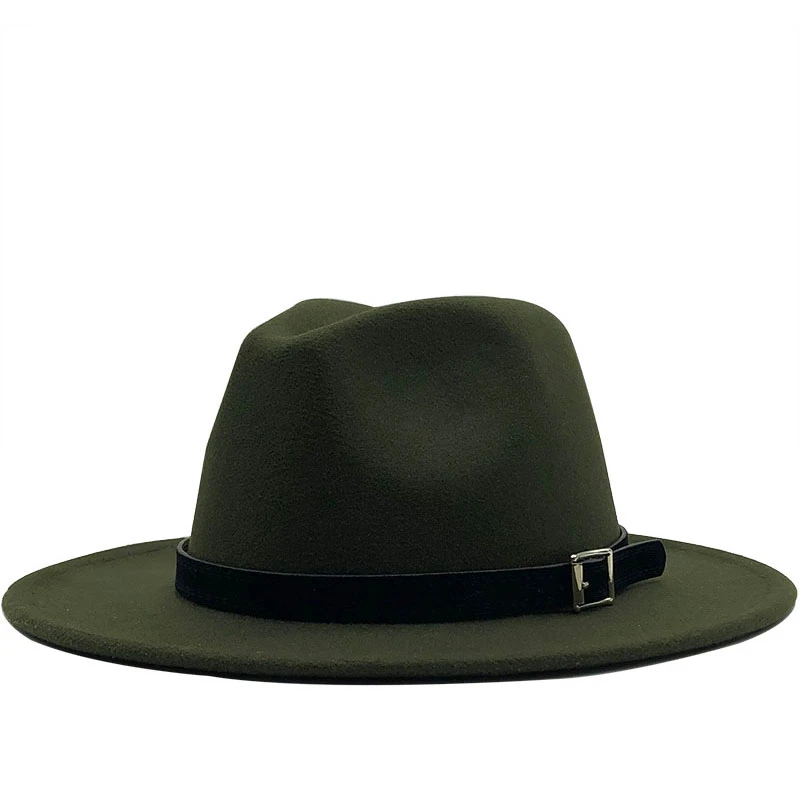 New Men Women Wide Brim Wool Felt Fedora Panama Hat with Belt Buckle Jazz Trilby Cap Party Formal Top Hat In White,black 58-60CM
New Men Women Wide Brim Wool Felt Fedora Panama Hat with Belt Buckle Jazz Trilby Cap Party Formal Top Hat In White,black 58-60CM