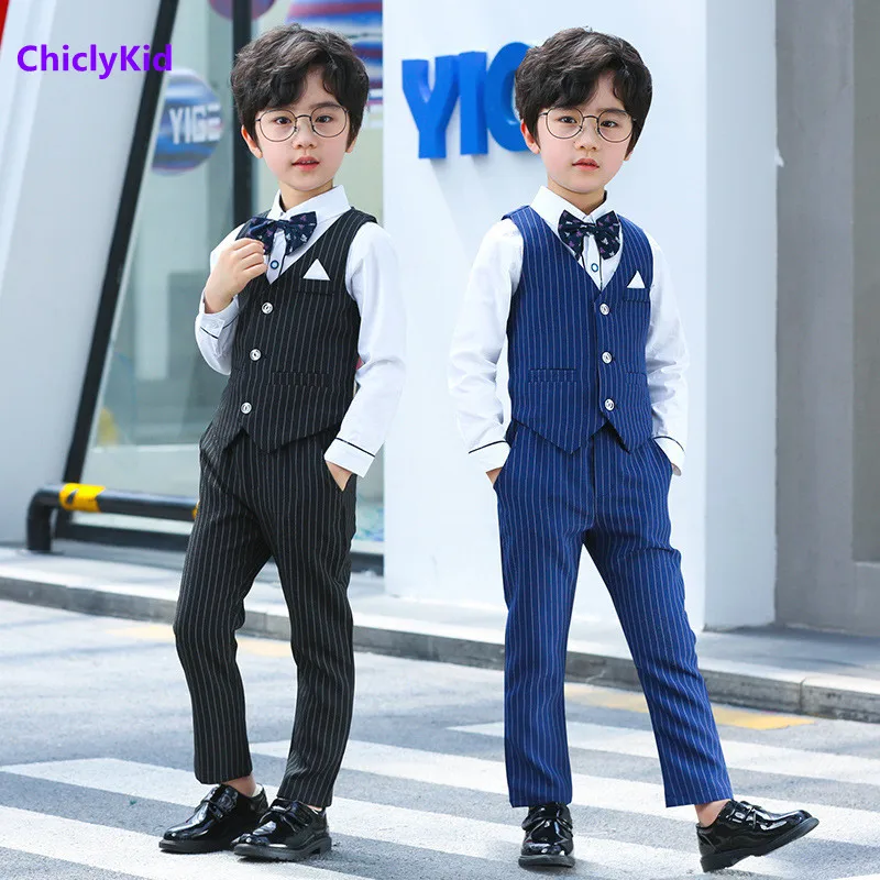 Boy Striped Top Toddler Waistcoat Clothes Sets Kids Formal Dress Suits Child Tie Long Sleeve Shirt Vest Trousers Teens Outfits
Boy Striped Top Toddler Waistcoat Clothes Sets Kids Formal Dress Suits Child Tie Long Sleeve Shirt Vest Trousers Teens Outfits