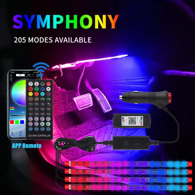 APP Remote Car Atmosphere Light Flowing Color LED RGB Automotive Interior Decorative Lights Strip Car Foot Ambient Lamp music
APP Remote Car Atmosphere Light Flowing Color LED RGB Automotive Interior Decorative Lights Strip Car Foot Ambient Lamp music