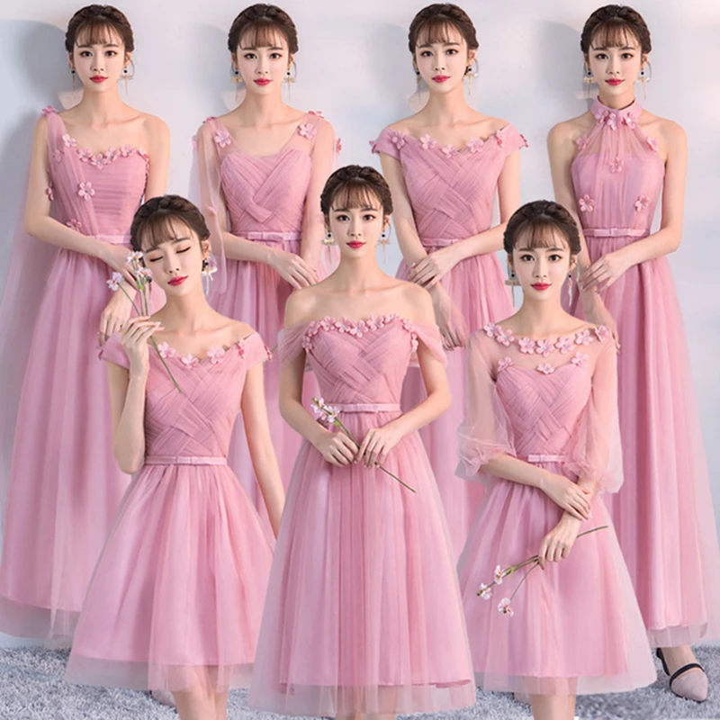 Pink sexy bridesmaid dress vestidos new Korean lace evening dress wedding sisters skirt gray graduation dress party dress women
Pink sexy bridesmaid dress vestidos new Korean lace evening dress wedding sisters skirt gray graduation dress party dress women