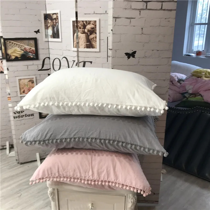 Pink White Gray Black Cushion Cover 100% Cotton Fabric Soft Ball Edge Pillow Cover For Couple Home Bedding Sleeping Pillowcase
Pink White Gray Black Cushion Cover 100% Cotton Fabric Soft Ball Edge Pillow Cover For Couple Home Bedding Sleeping Pillowcase