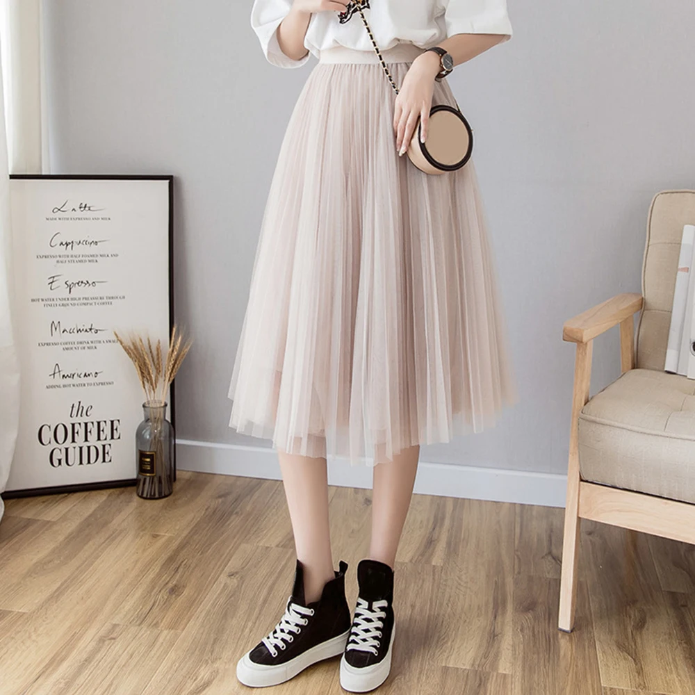 Women's Tulle Long Skirt 2019 Summer Autumn Gradient Korean Elegant High Waist Tulle Mesh A-line Pleated Midi Skirt Female
Women's Tulle Long Skirt 2019 Summer Autumn Gradient Korean Elegant High Waist Tulle Mesh A-line Pleated Midi Skirt Female