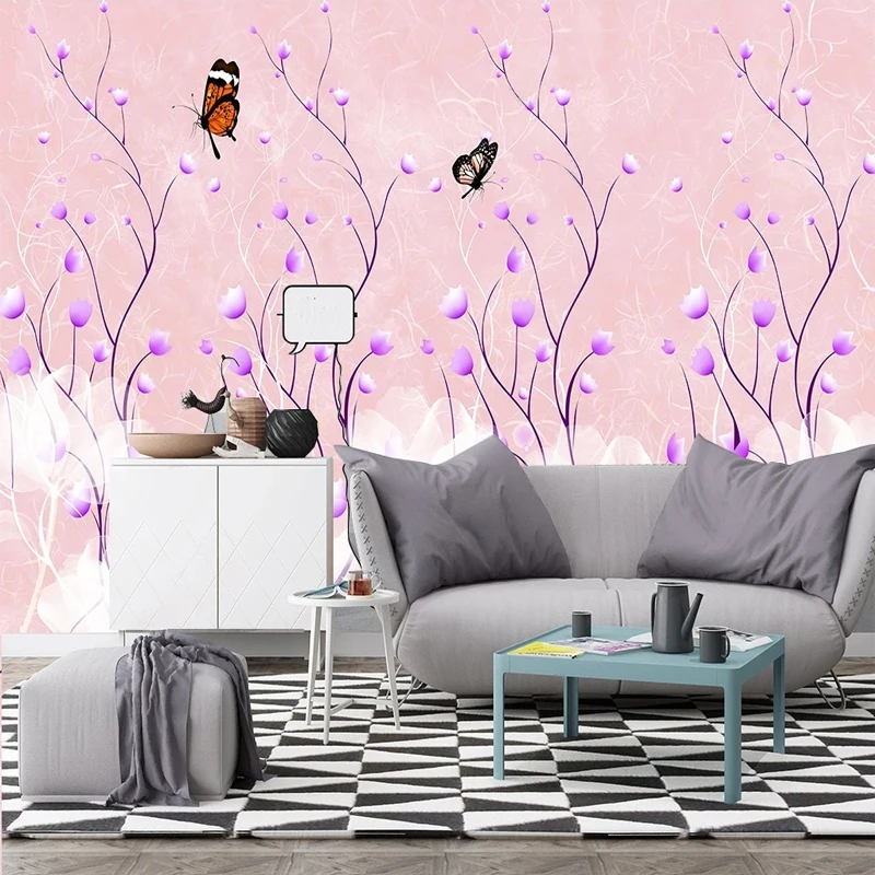 Custom Size Modern Creative Pink Purple Flowers Painting Living Room Bedroom Sofa Background Wall Decorative Mural Non-woven 3D
Custom Size Modern Creative Pink Purple Flowers Painting Living Room Bedroom Sofa Background Wall Decorative Mural Non-woven 3D