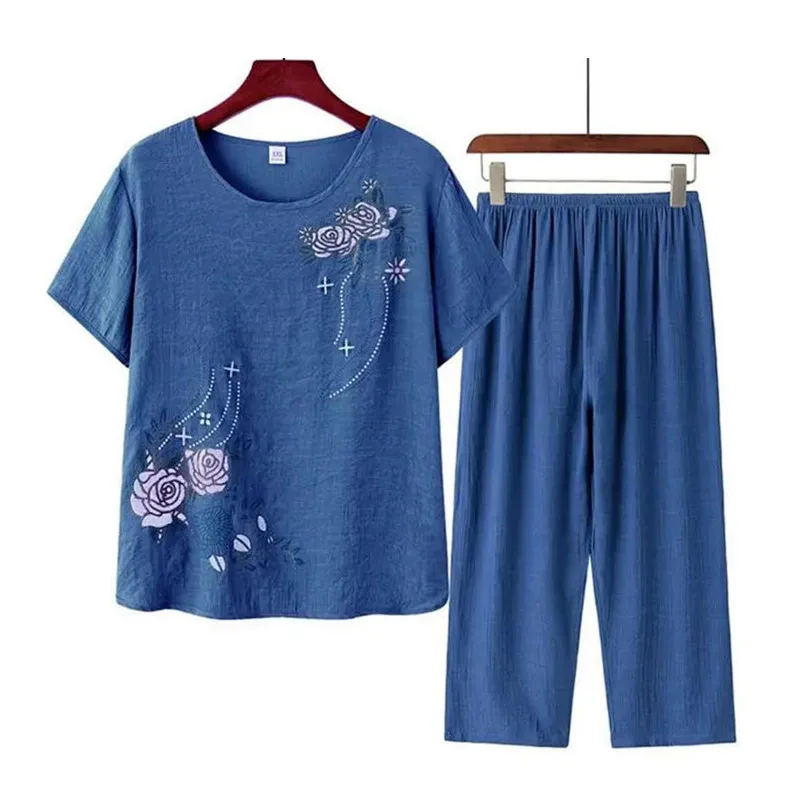 Pajamas for women plus size sleepwear pijamas set cotton linen sleep tops + cropped pants two piece suit new pijama feminino 4XL
Pajamas for women plus size sleepwear pijamas set cotton linen sleep tops + cropped pants two piece suit new pijama feminino 4XL