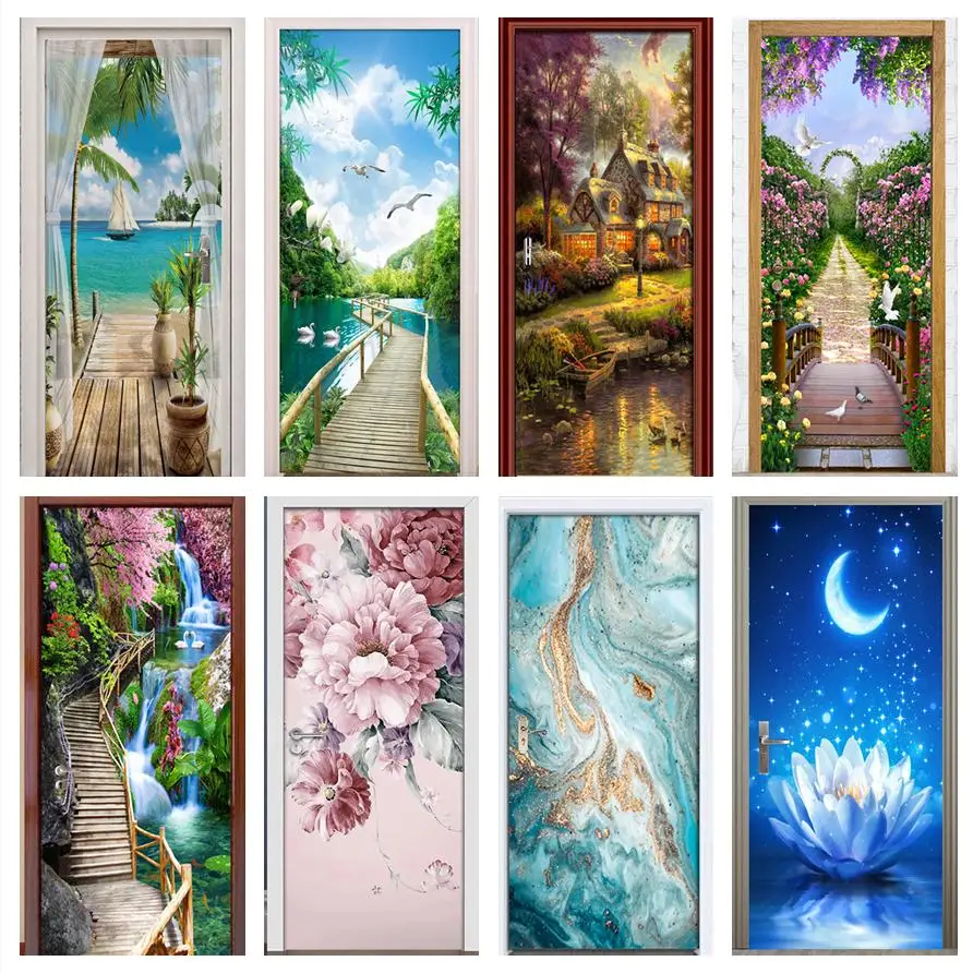 Modern Creative Stickers On The Door Landscape Flowers 3D Wallpaper Vinyl Photo Stickers Corridor Room Decor Wall Decal Posters
Modern Creative Stickers On The Door Landscape Flowers 3D Wallpaper Vinyl Photo Stickers Corridor Room Decor Wall Decal Posters