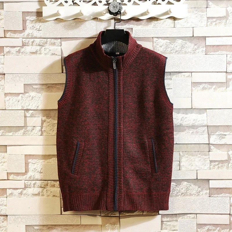 Winter Autumn Thicken Knitting Waistcoat Mens Casual Sleeveless Stand Collar Cardigan Jacket Mens Slim Fit Tank Sweater Vests
Winter Autumn Thicken Knitting Waistcoat Mens Casual Sleeveless Stand Collar Cardigan Jacket Mens Slim Fit Tank Sweater Vests