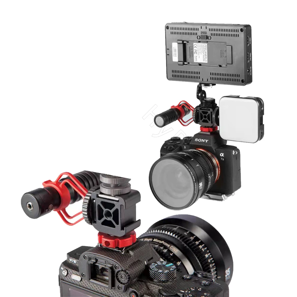 Triple cold shoe mount adapter digital SLR camera hot shoe for LED flash, video light, microphone, monitor extension bracket
Triple cold shoe mount adapter digital SLR camera hot shoe for LED flash, video light, microphone, monitor extension bracket