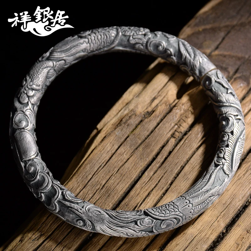 ★Браслеты из чистого серебра S999 от ways in S999, браслет из античного серебра longfeng, серебряный браслет с ностальгией
★Браслеты из чистого серебра S999 от ways in S999, браслет из античного серебра longfeng, серебряный браслет с ностальгией