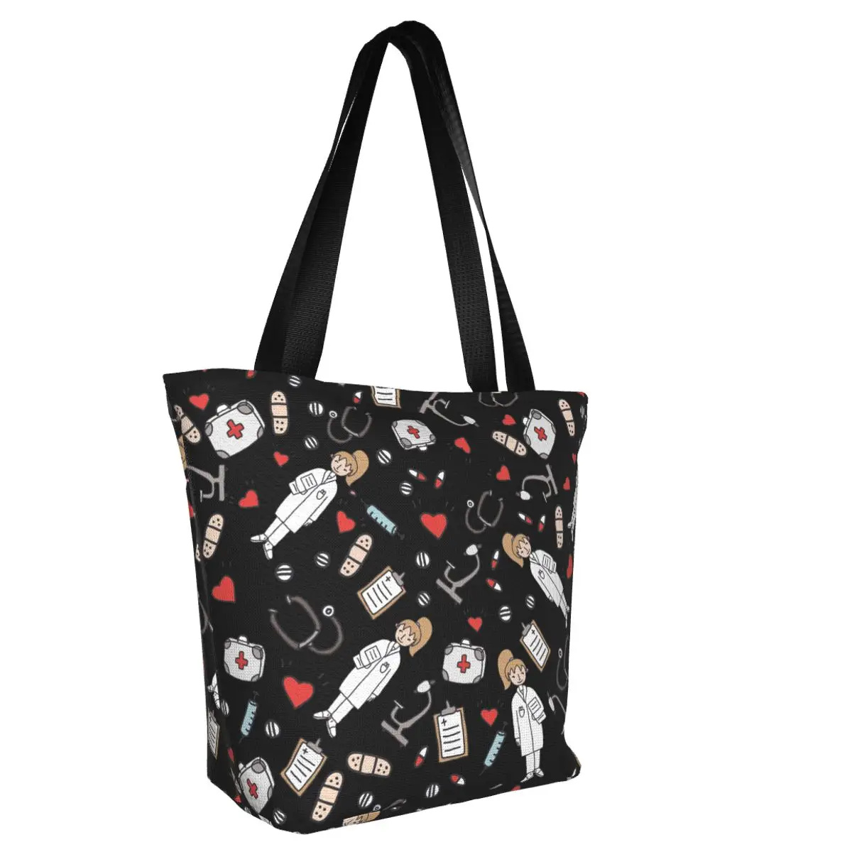 Summer Cartoon Nurse Pattern Bolsa Feminina Shoulder Canvas Bags Large Capacity Wild Messenger Bag Cute Fun Shopper Handbag
Summer Cartoon Nurse Pattern Bolsa Feminina Shoulder Canvas Bags Large Capacity Wild Messenger Bag Cute Fun Shopper Handbag