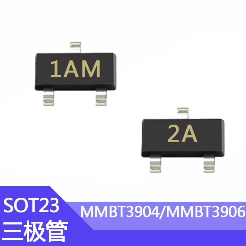 100pcs MMBT3904 SMD Transistor MMBT3906 2N3904 2N3906 Printing 1AM/2A NPN SOT23
100pcs MMBT3904 SMD Transistor MMBT3906 2N3904 2N3906 Printing 1AM/2A NPN SOT23