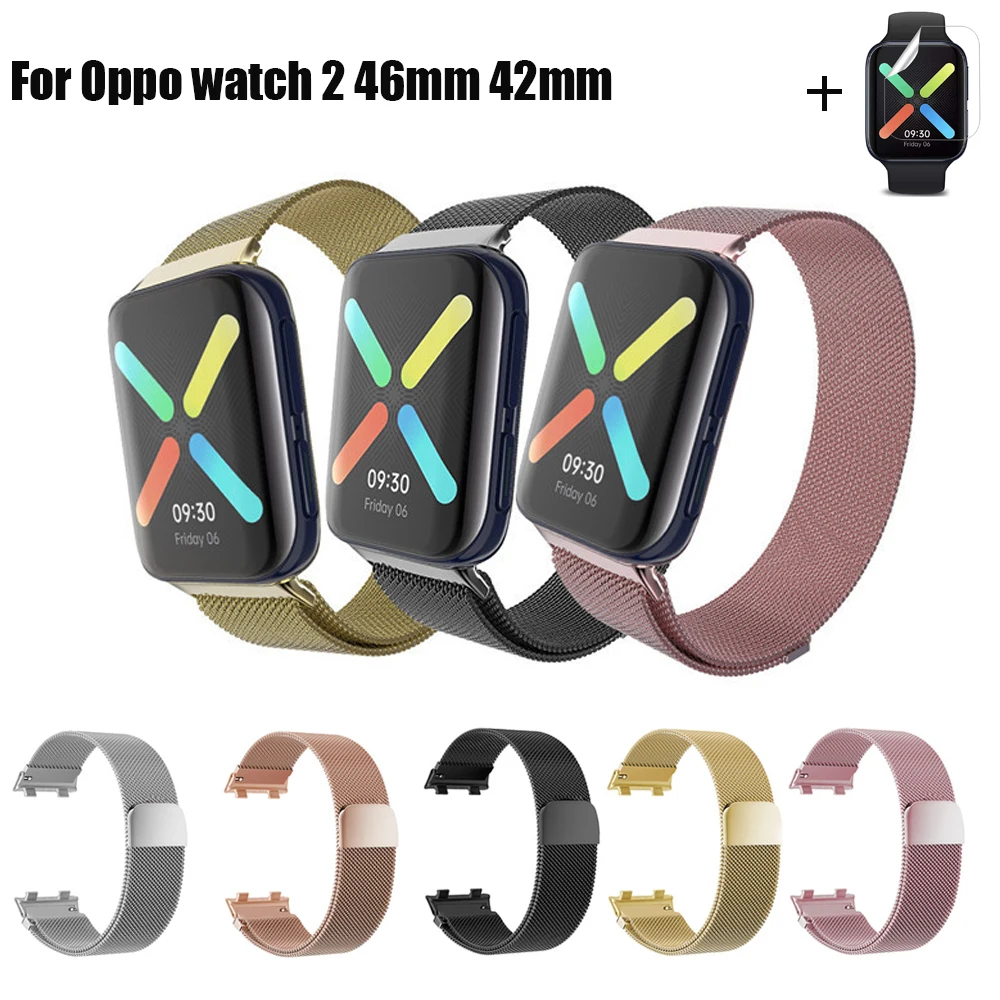 New Stainless Steel Loop Strap For OPPO Watch 2 46MM 42MM Metal Bracelet Wristband Strap + Film For OPPO Watch Band 41mm 46mm
New Stainless Steel Loop Strap For OPPO Watch 2 46MM 42MM Metal Bracelet Wristband Strap + Film For OPPO Watch Band 41mm 46mm