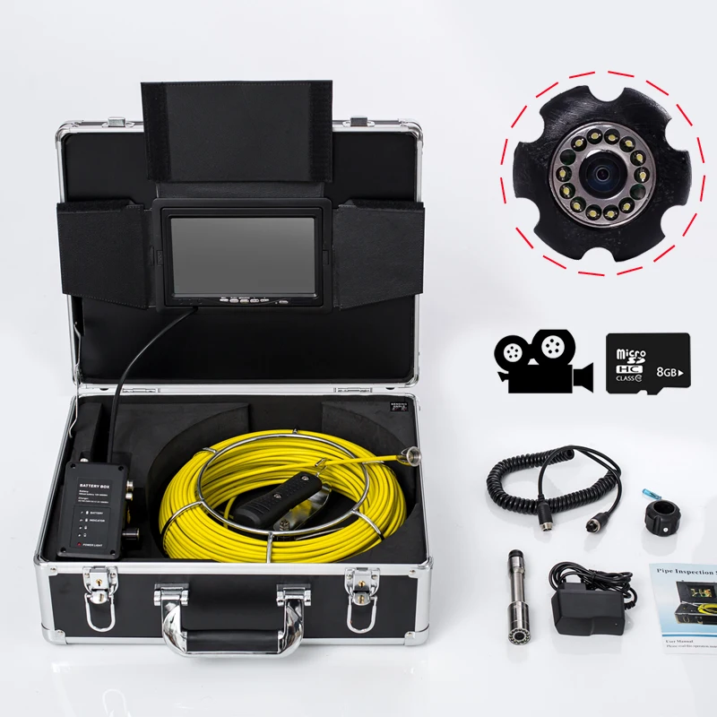 7" Monitor Industrial Endoscope Drain Pipe Video Inspection System 20m Cable 720P Pipeline CCTV Camera DVR Function 12pcs LEDS
7" Monitor Industrial Endoscope Drain Pipe Video Inspection System 20m Cable 720P Pipeline CCTV Camera DVR Function 12pcs LEDS