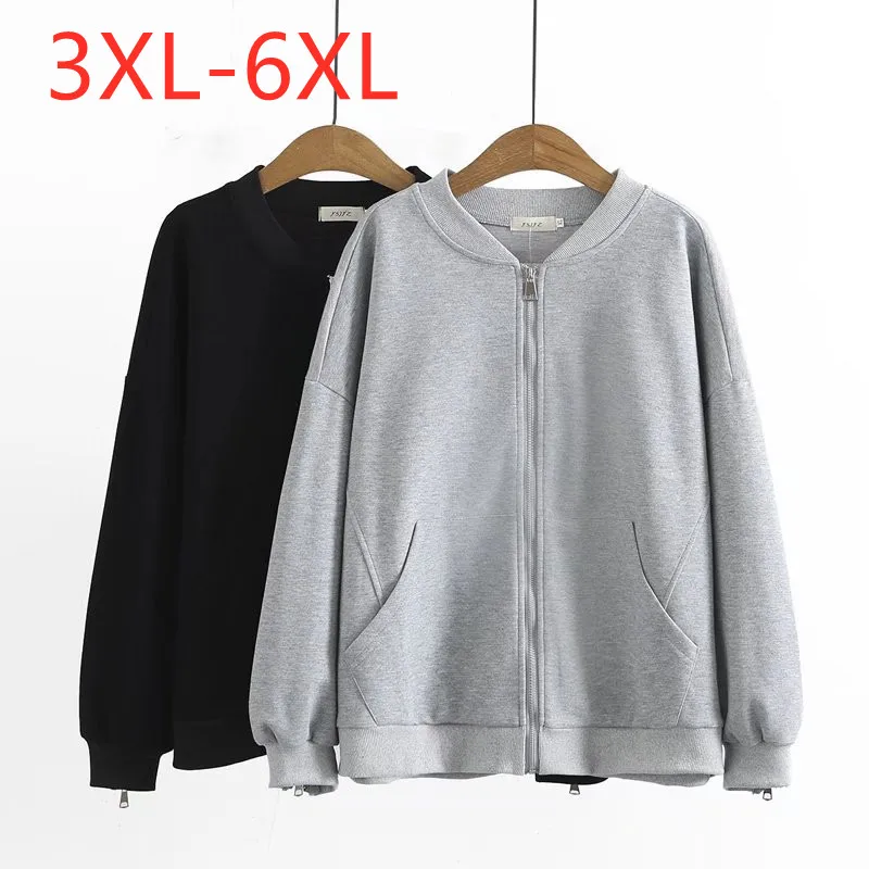 New Ladies Autumn Winter Plus Size Jacket For Women Large Long Sleeve Loose Cotton Gray Zipper Baseball Coat 3XL 4XL 5XL 6XL
New Ladies Autumn Winter Plus Size Jacket For Women Large Long Sleeve Loose Cotton Gray Zipper Baseball Coat 3XL 4XL 5XL 6XL