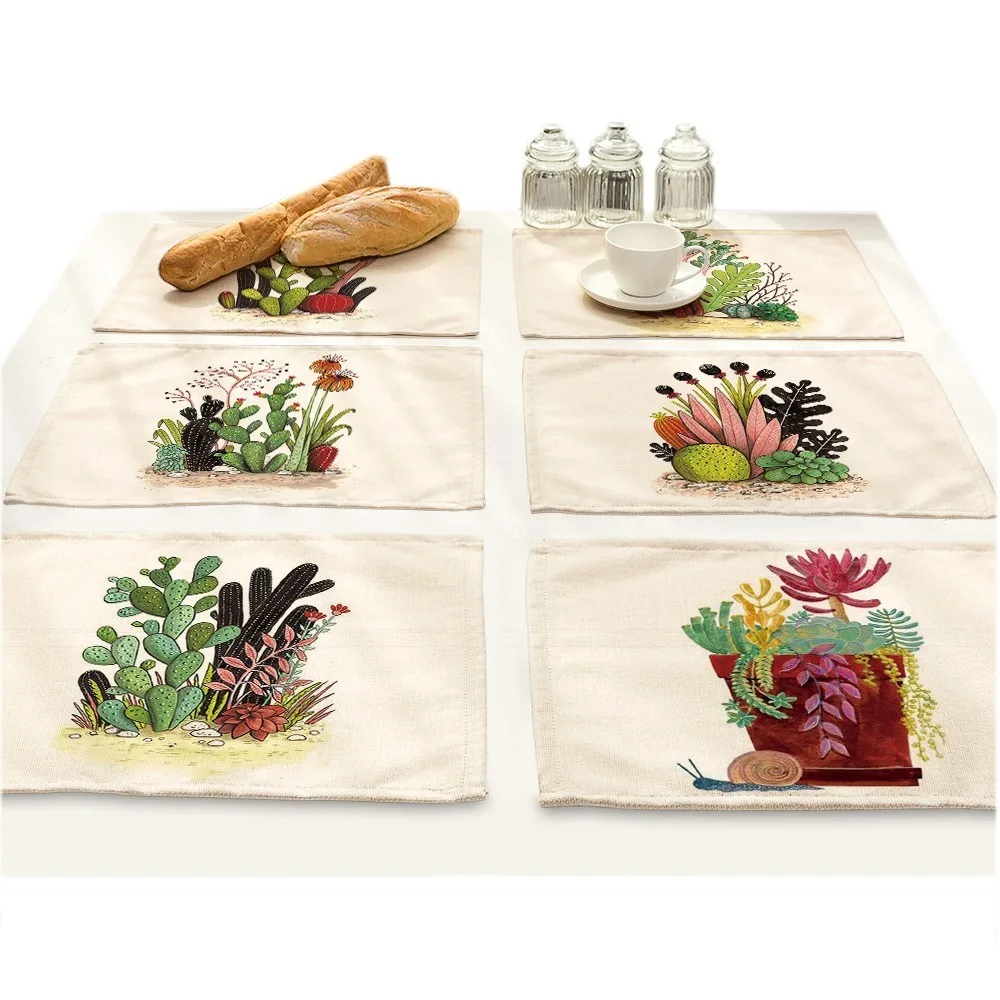 Flower Pot Mat Cactus Succulent Plants Print Design Coasters Insulation Pad Cloth Placemats Kitchen Accessories Decoration Home
Flower Pot Mat Cactus Succulent Plants Print Design Coasters Insulation Pad Cloth Placemats Kitchen Accessories Decoration Home