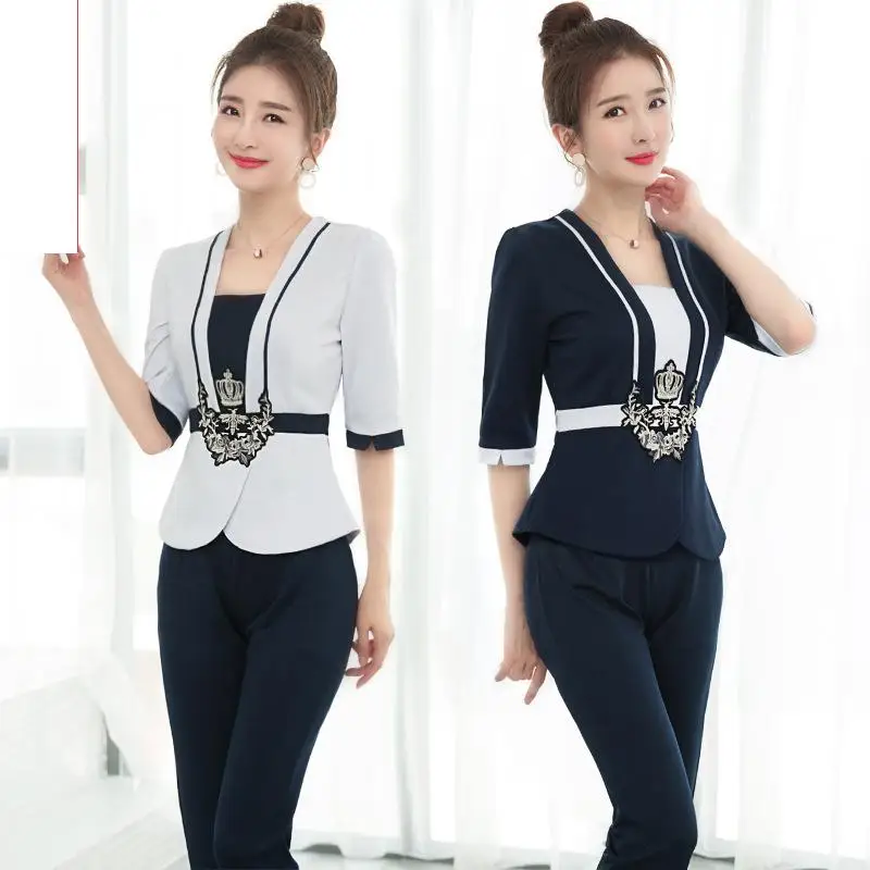 New Women's Suit Thin Pants Beauty Salon Massage Foot Massage Shop Work Uniform
New Women's Suit Thin Pants Beauty Salon Massage Foot Massage Shop Work Uniform
