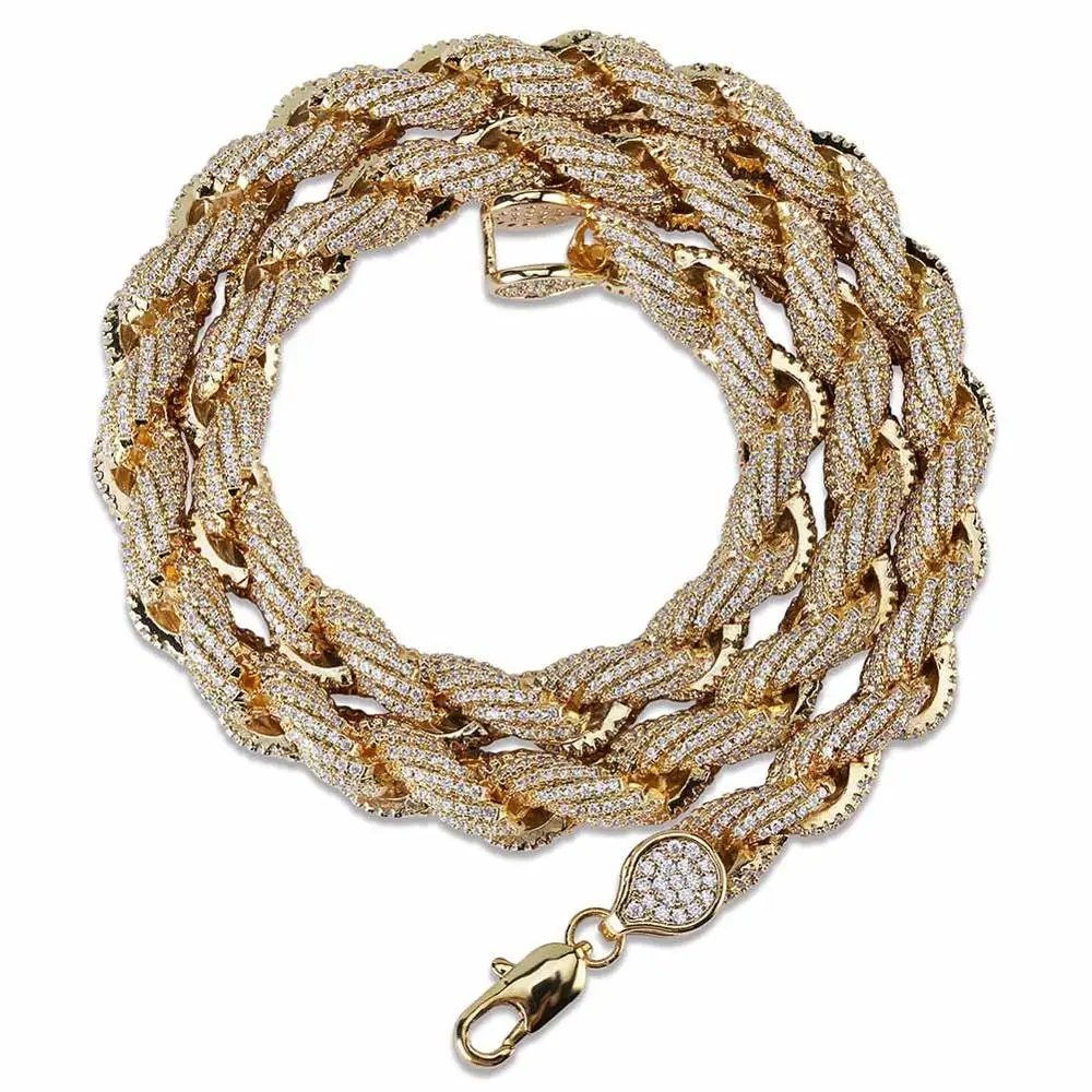 Hip Hop Full AAA+ CZ Stone Paved Bling Iced Out Round Twist Rope Chain Necklaces for Men Rapper Jewelry Gifts
Hip Hop Full AAA+ CZ Stone Paved Bling Iced Out Round Twist Rope Chain Necklaces for Men Rapper Jewelry Gifts