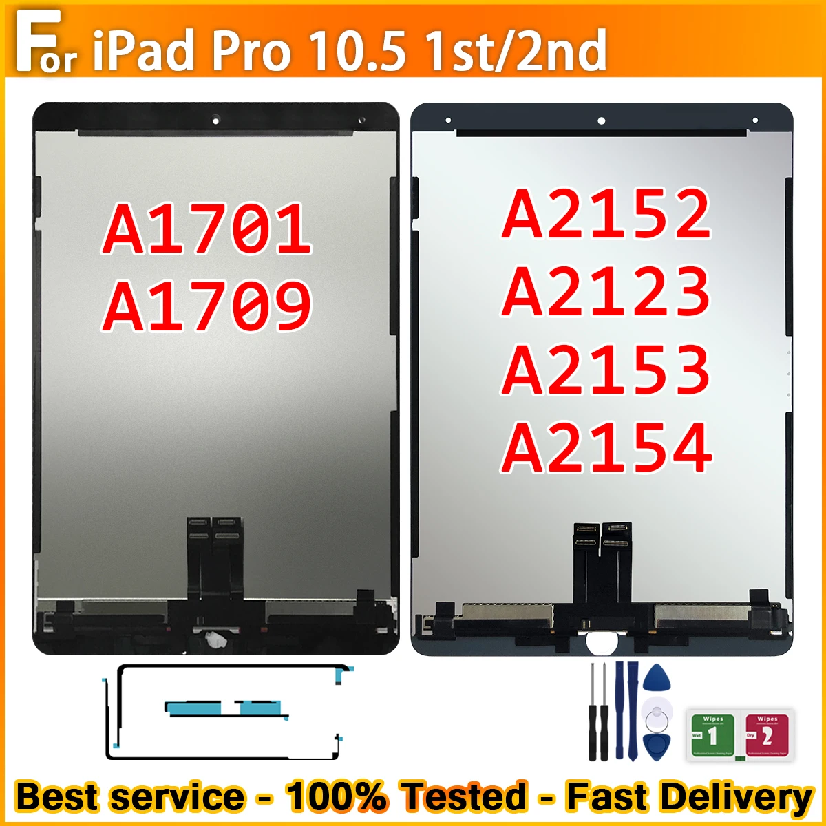 For iPad Pro 10.5 1st Gen A1701 A1709 & 2nd Gen Air 3 Pro 10.5 2019 A2123 A2152 A2153 A2154 LCD Display Touch Screen Digitizer
For iPad Pro 10.5 1st Gen A1701 A1709 & 2nd Gen Air 3 Pro 10.5 2019 A2123 A2152 A2153 A2154 LCD Display Touch Screen Digitizer