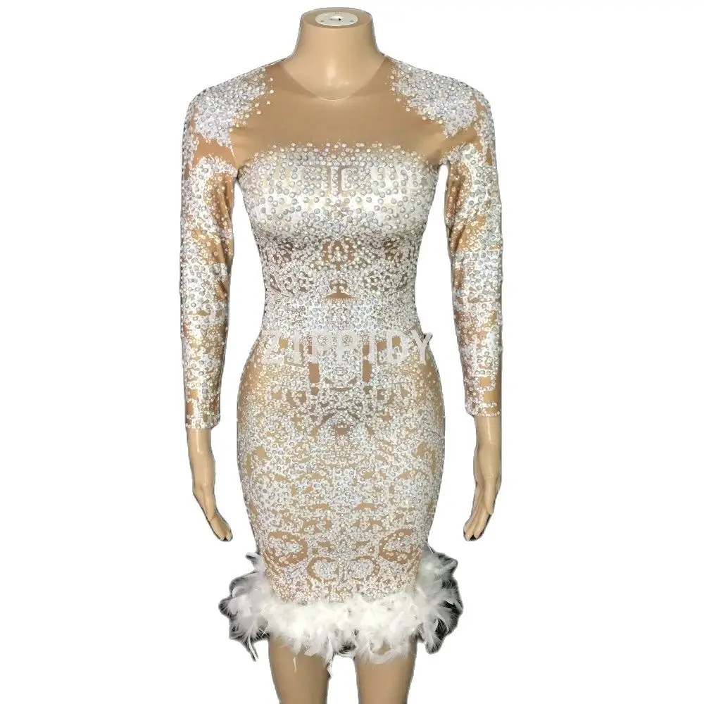 Stage Prom Birthday Dresses Club Stage Wear Sparkly AB stones Feather Dress Stretch Sexy Nightclub Party costume
Stage Prom Birthday Dresses Club Stage Wear Sparkly AB stones Feather Dress Stretch Sexy Nightclub Party costume