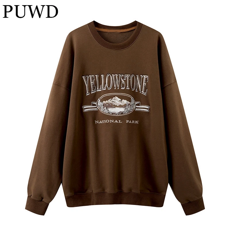 PUWD Vintage Women Letter Embroidery O Neck Sweatshirt 2022 Autumn Fashion Ladies Loose Streetwear Pullovers Girls Chic Tops
PUWD Vintage Women Letter Embroidery O Neck Sweatshirt 2022 Autumn Fashion Ladies Loose Streetwear Pullovers Girls Chic Tops