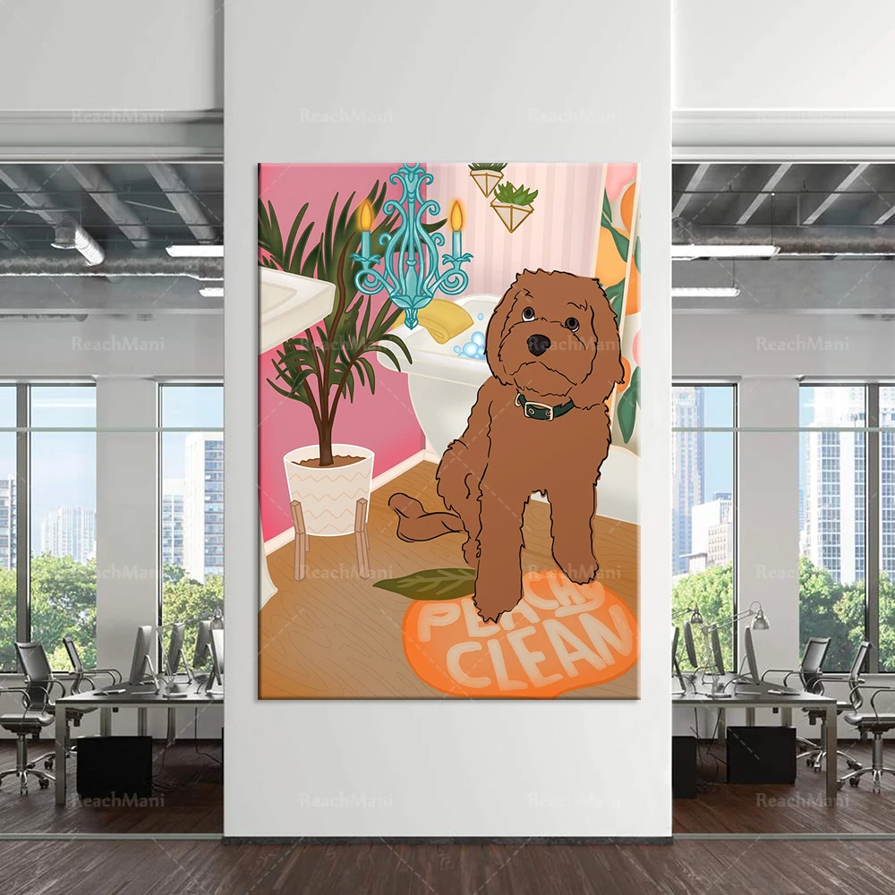 Peachy propre chien salle de bains impression art canvas print poster wall art picture home decoration
Peachy propre chien salle de bains impression art canvas print poster wall art picture home decoration