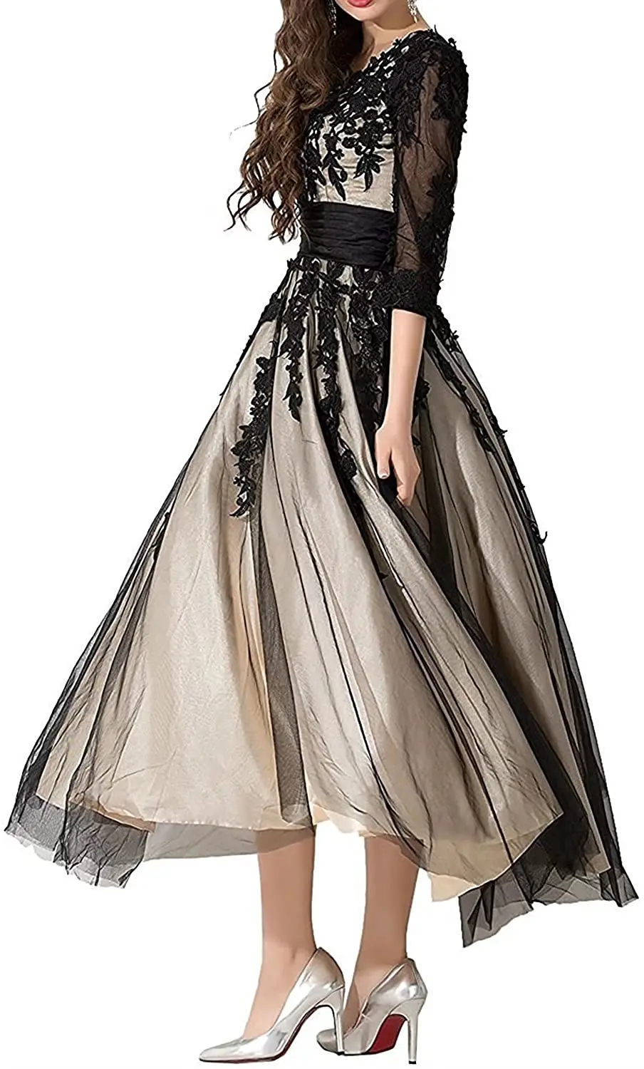 Women's Tulle Mommy Prom Evening Dress Lace Tea Long Bridal Dress Colored Wedding Dress Back Tie Dinner Costume
Women's Tulle Mommy Prom Evening Dress Lace Tea Long Bridal Dress Colored Wedding Dress Back Tie Dinner Costume