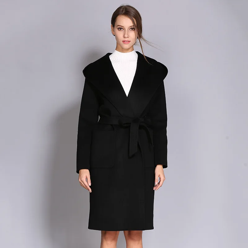 Autumn Elegant Wool Coat Hood Women Clothing Korean Women's Double Side Cashmere Coat Female Long Woolen Jacket+belt A028
Autumn Elegant Wool Coat Hood Women Clothing Korean Women's Double Side Cashmere Coat Female Long Woolen Jacket+belt A028