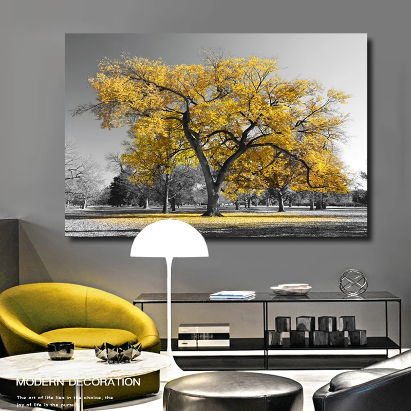 SELFLESSLY Yellow Tree Black And White Pictures Modern Landscape Painting For Living Room Decoration Canvas Posters And Prints
SELFLESSLY Yellow Tree Black And White Pictures Modern Landscape Painting For Living Room Decoration Canvas Posters And Prints