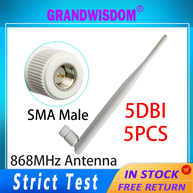 GRANDWISDOM 5 шт. 868 МГц антенна 5dbi sma male 915 МГц lora антенна pbx iot модуль lorawan сигнальный приемник антенна
GRANDWISDOM 5 шт. 868 МГц антенна 5dbi sma male 915 МГц lora антенна pbx iot модуль lorawan сигнальный приемник антенна