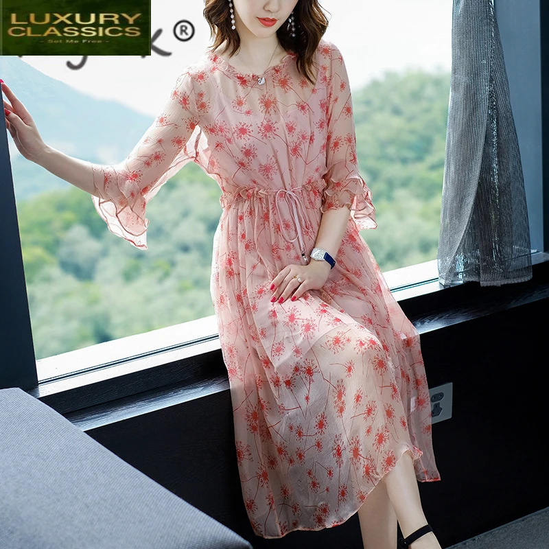 Women Vintage Summer Dress Clothes 2021 Boho 100% Real Silk Long Vestidos Ladies Floral Pink Party Dress Top Mujer 48171
Women Vintage Summer Dress Clothes 2021 Boho 100% Real Silk Long Vestidos Ladies Floral Pink Party Dress Top Mujer 48171