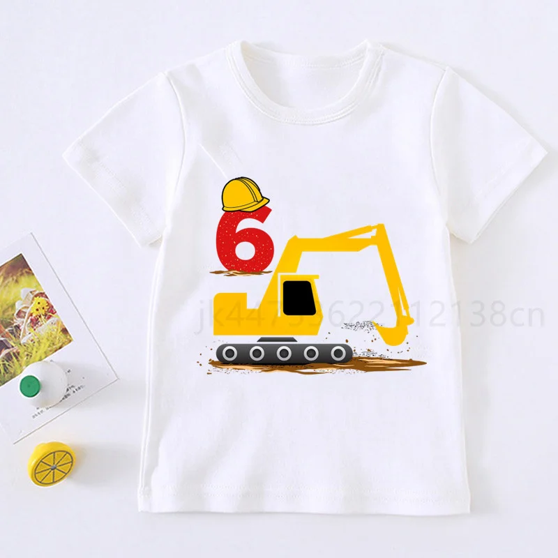 Baby Kids Cartoon Excavator Birthday Number Name Print T Shirt Children Birthday T-shirts Boy&Girl Funny Gift Tshirt Present
Baby Kids Cartoon Excavator Birthday Number Name Print T Shirt Children Birthday T-shirts Boy&Girl Funny Gift Tshirt Present