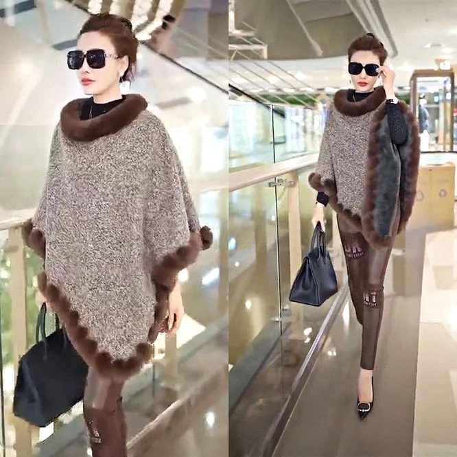 2021 Autumn Winter Women's Thickened Plush Cloak Shawl Knitted Coat With Wool Collar Sweater For Outdoor Warmth Coffee
2021 Autumn Winter Women's Thickened Plush Cloak Shawl Knitted Coat With Wool Collar Sweater For Outdoor Warmth Coffee