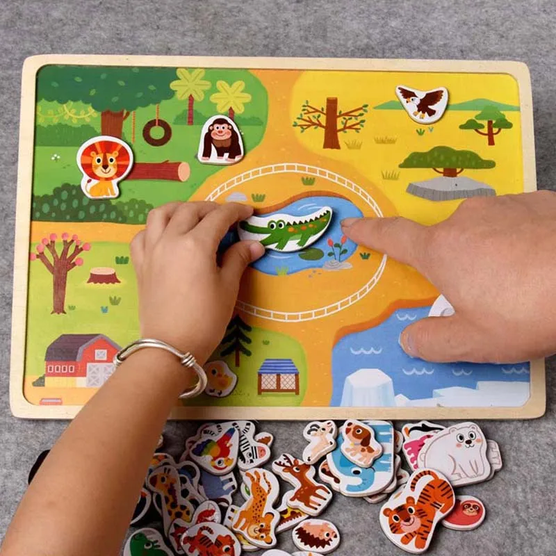 Wooden Magnetic Puzzle Animal and Traffic Vehicle Game Children Baby Early Educational Learning Toys Jigsaw Puzzles for Kids
Wooden Magnetic Puzzle Animal and Traffic Vehicle Game Children Baby Early Educational Learning Toys Jigsaw Puzzles for Kids