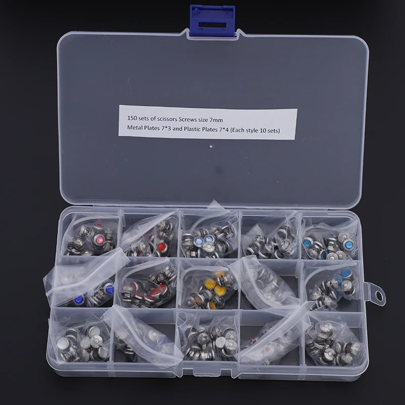 150 sets/box Gemstone and Drop plastic Metal Scissor Screws 7mm 1sizes Screws Scissors professional Salon Repair kit accessories
150 sets/box Gemstone and Drop plastic Metal Scissor Screws 7mm 1sizes Screws Scissors professional Salon Repair kit accessories