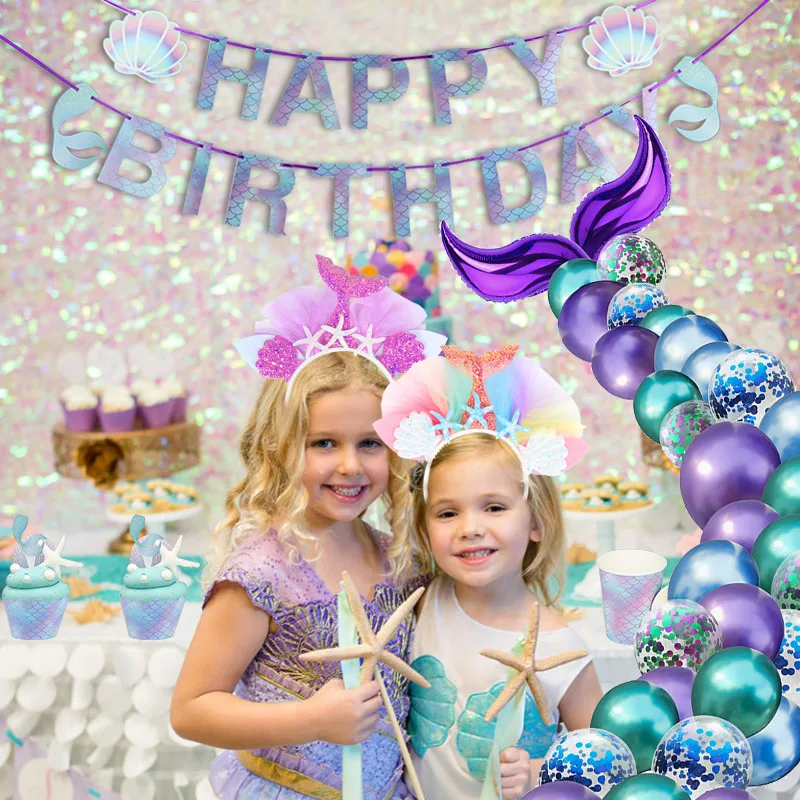 Little Mermaid Theme Party Decoration Balloon Tableware Cake Decoration Girl Mermaid Birthday Party Photo Props Decorations
Little Mermaid Theme Party Decoration Balloon Tableware Cake Decoration Girl Mermaid Birthday Party Photo Props Decorations