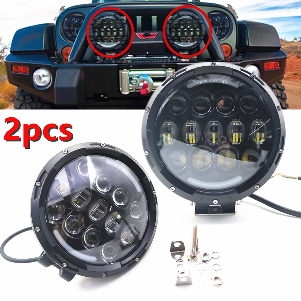 105W Car Headlight 7inch Round Led Work Lights For SUV ATV UTV 4X4 Offroad Accessories Hi Low Beam With DRL Fog Lamp 2pcs
105W Car Headlight 7inch Round Led Work Lights For SUV ATV UTV 4X4 Offroad Accessories Hi Low Beam With DRL Fog Lamp 2pcs