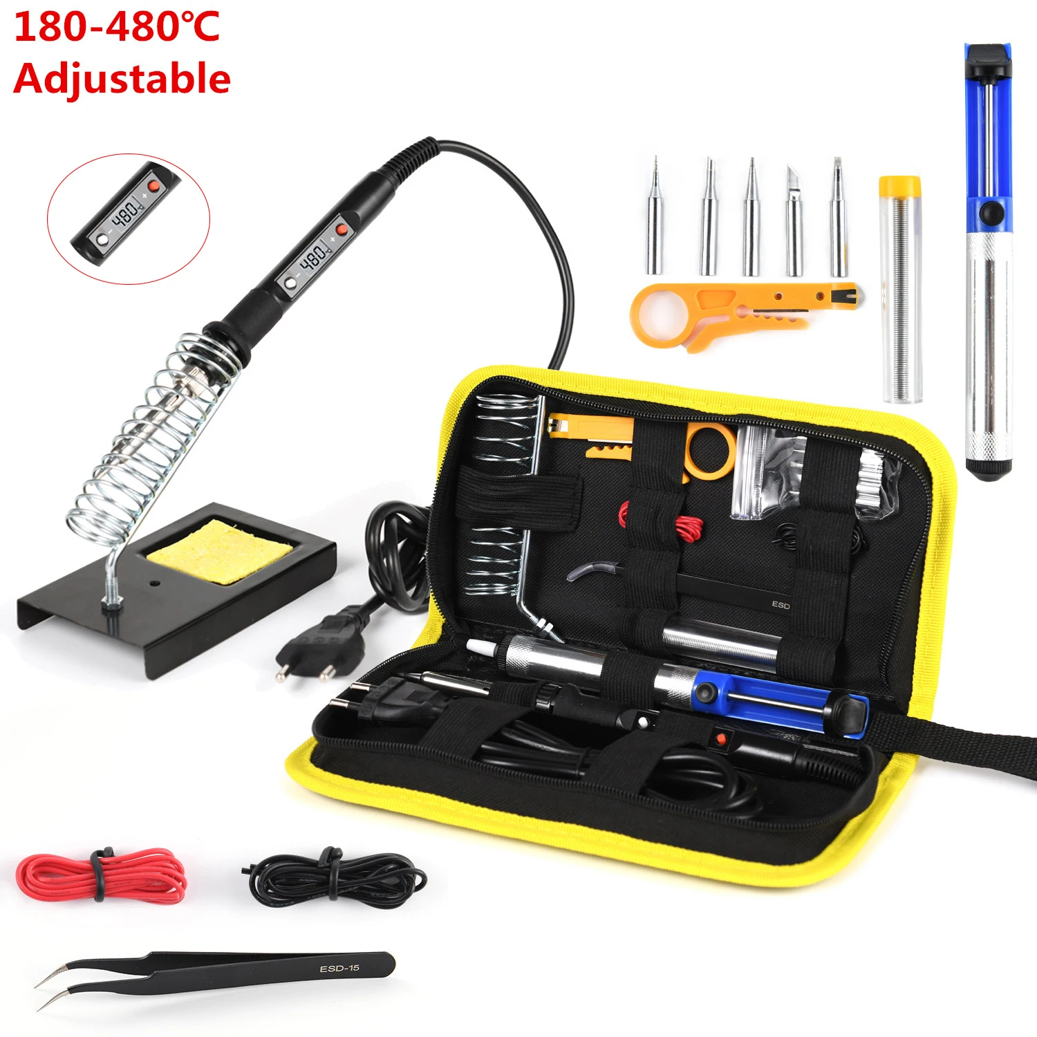 80W Electric Soldering Iron Kit Temperature Adjustable 220V 110V Welding Tools Set Soldering Flux Soldering Tips Rework Station
80W Electric Soldering Iron Kit Temperature Adjustable 220V 110V Welding Tools Set Soldering Flux Soldering Tips Rework Station