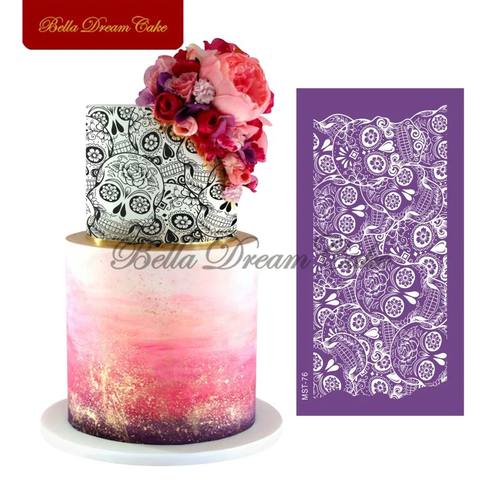 Halloween Skull Pattern Mesh Stencil Cake Stencil Fondant Lace Fabric Chocolate Mould Cake Decorating Tools Bakeware MST-76
Halloween Skull Pattern Mesh Stencil Cake Stencil Fondant Lace Fabric Chocolate Mould Cake Decorating Tools Bakeware MST-76