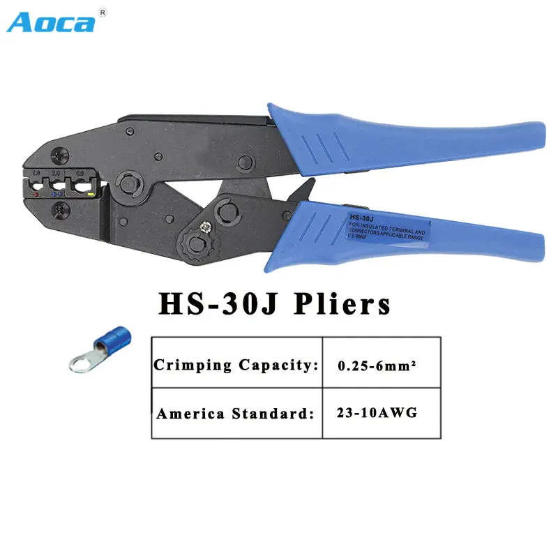 Colors HS-30J 1-6mm2 17-10AWG crimping pliers for insulated terminals and connectors 10jaw kit european brand tools
Colors HS-30J 1-6mm2 17-10AWG crimping pliers for insulated terminals and connectors 10jaw kit european brand tools