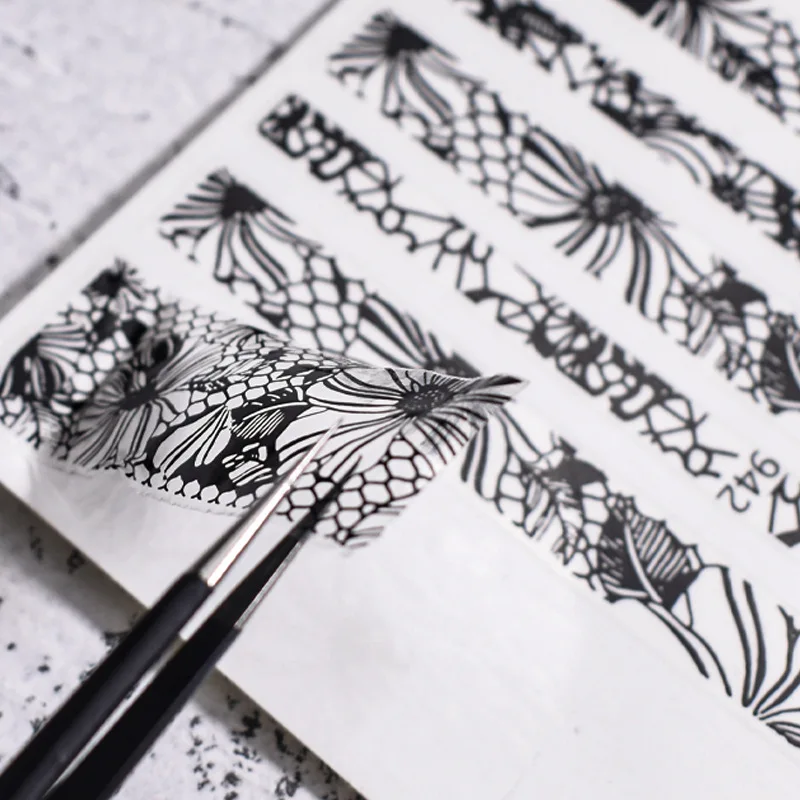 1 Sheet Japanese Foil Nail Art Sticker Black White Lace Luxury Waterproof Self-Adhesive Polish Tips Manicure Sticker Decals
1 Sheet Japanese Foil Nail Art Sticker Black White Lace Luxury Waterproof Self-Adhesive Polish Tips Manicure Sticker Decals