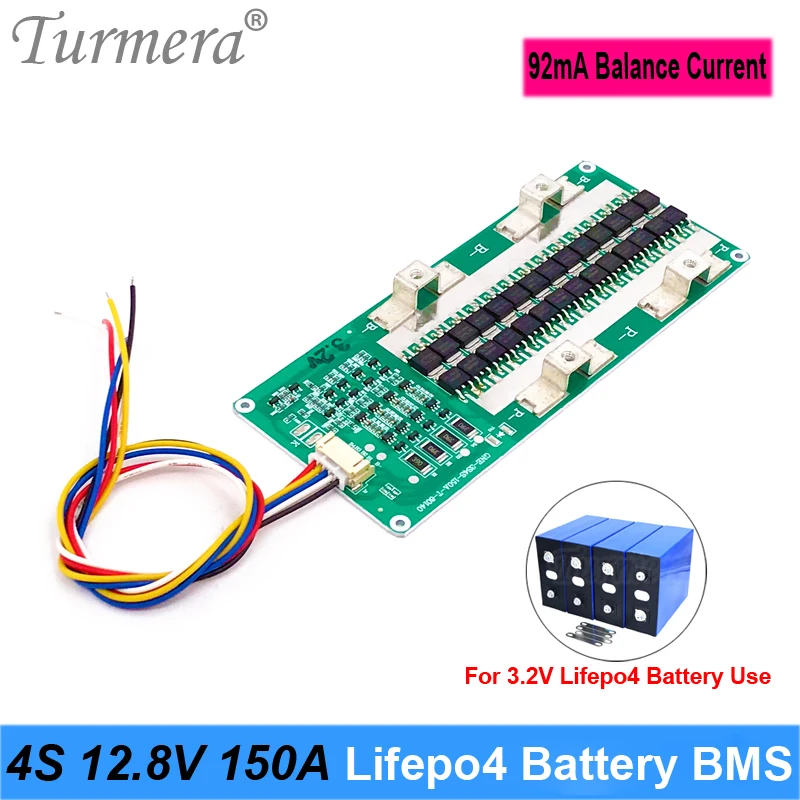 Turmera 4S 12,8 В 3,2 а Lifepo4 BMS 92mA балансировочный ток для батареи в Ач Lifepo4 солнечная энергетическая система или стандартное использование
Turmera 4S 12,8 В 3,2 а Lifepo4 BMS 92mA балансировочный ток для батареи в Ач Lifepo4 солнечная энергетическая система или стандартное использование