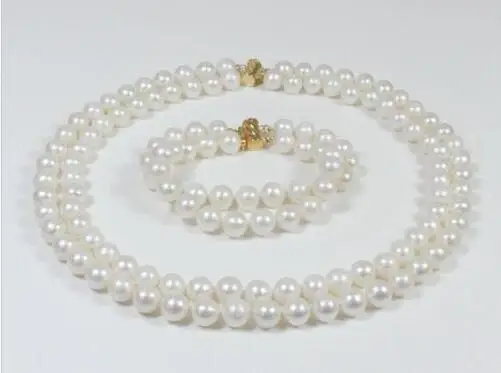 free shipping 2 ROW NATURAL 9-10MM SEA WHITE PEARL NECKLACE 18" BRACELET 7.5" clasp
free shipping 2 ROW NATURAL 9-10MM SEA WHITE PEARL NECKLACE 18" BRACELET 7.5" clasp