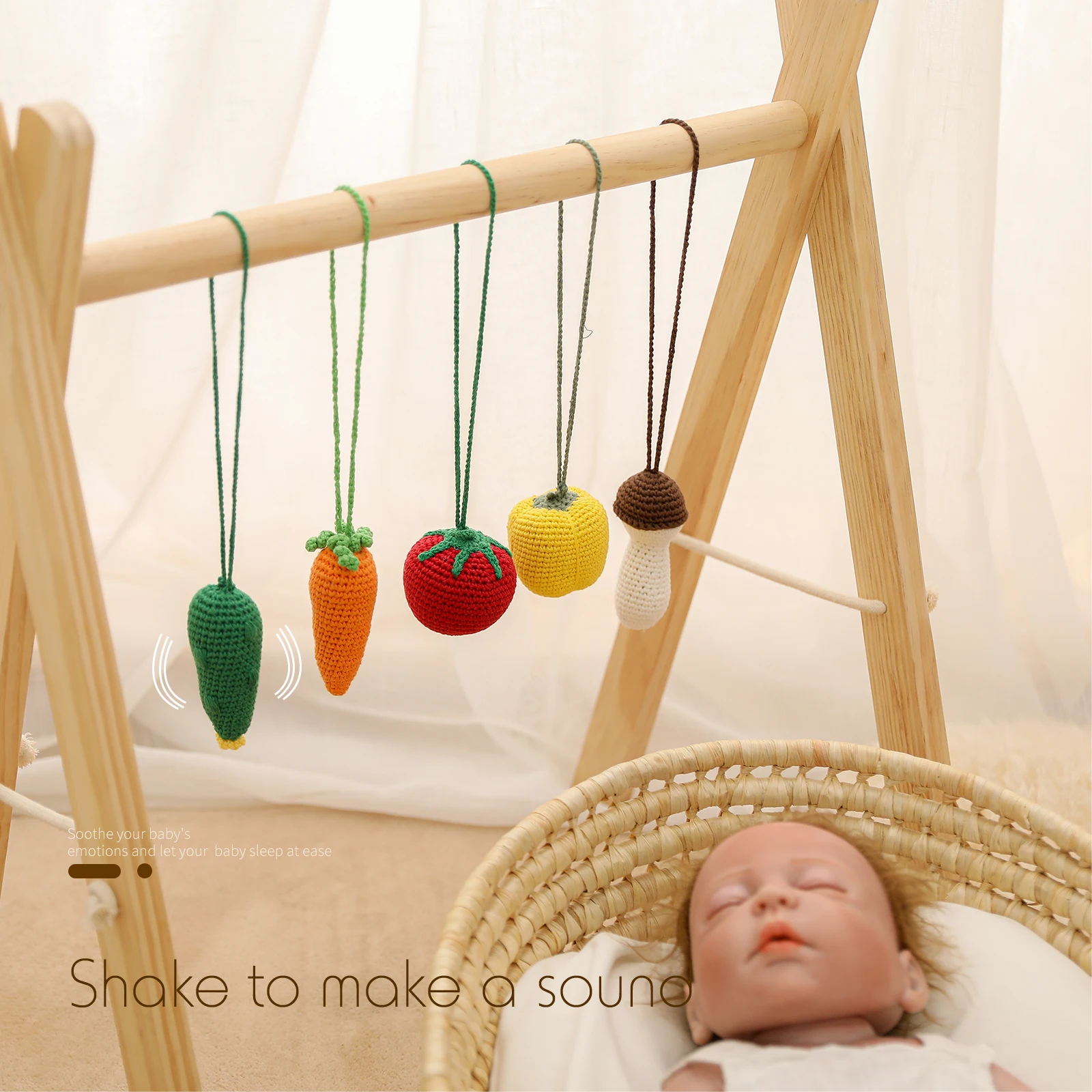 6 Pcs Nordic Style Baby Gym Play Nursery Sensory Crochet Fruit Pendant Toy Fitness Frame Room Decor Clothes Rack Toy for Kids
6 Pcs Nordic Style Baby Gym Play Nursery Sensory Crochet Fruit Pendant Toy Fitness Frame Room Decor Clothes Rack Toy for Kids
