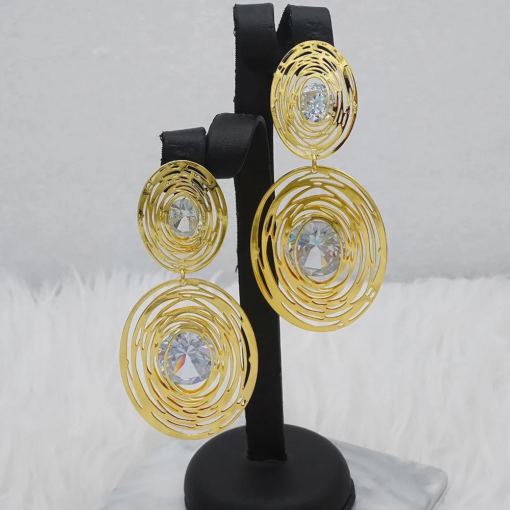 Trendy Jewellery 2022 Zircon Earring Round Shape Long Drop Dangle Earring For Women Big Earrings Costume Wedding Party Gift
Trendy Jewellery 2022 Zircon Earring Round Shape Long Drop Dangle Earring For Women Big Earrings Costume Wedding Party Gift
